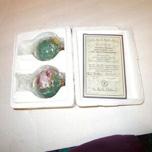 1998 Vtg Lena Liu Precious Jewels Hummingbird Ornaments Porcelain Bradford 2X